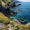 Coastal Cliff, variant on Cornflower and Daisy Floral Landscape Canvas Print, Wall Art for Living Room Bedroom Dining Room Bathroom Kitchen Office Hallway