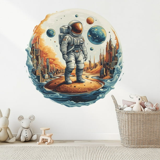 Adhesivos de pared Astronaut Space Wallpaper Planet Galaxy