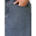 thumbnail image 5 of Agnes Orinda Women's Plus Size Vintage Denim Maxi Skirt Frayed Raw Hem High Waist Front Slit Long Jean Skirts 3X Gray Blue, 5 of 6