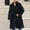 Black, variant on Men's Long Sleeve Fluffy Coat,Mens Winter Warm Overcoat,Long Thicken Soft Jacket Outerwear Winter Fleece Coat Style Long Sleeve Solid Color Turn Down Collar Warm Coat