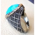 thumbnail image 4 of Turquoise Ring, Silver Jewelry, 925 Silver Ring, Father's Day, AAA Natural Turquoise, December Birthstone Ring, Heavy Mens Ring, Spiritual Healing Gemstone, Christmas, Tiny Mens Ring, 4 of 5