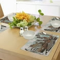 thumbnail image 4 of Ambesonne Grunge Place Mats Set of 4, Urban Abstract Cityscape, Standard Size, Seafoam Brown White, 4 of 6