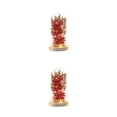 thumbnail image 4 of Matsuzay Home Office Hotel Cúpula de flores románticas con base de Decoración de de Adorno brillante Regalo de cumpleaños Rojo Rojo 2Conjunto, 4 of 6