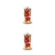 thumbnail image 1 of Advancent Cúpula de flores para Hotel en casa con Base de decoración de cadena de luz portátil de escritorio adorno brillante regalo de Rojo 2piezas, 1 of 6