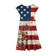 thumbnail image 4 of EnJoCho Girls' Casual 250th Anniversary Flag Print Ruffled Dress 4th of July Dresses for Girls USA Patriotic Dress American Flag A Line Dress Independence Day Outfit 5-14y, 4 of 4