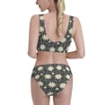 thumbnail image 3 of Picia Daisies Flowers Women's High Waisted Bikini Scoop Neck Swimsuit Two Pieces Bathing Suit-XX-Large, 3 of 8