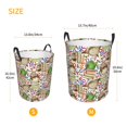 thumbnail image 3 of Balery Owl Back To School Cesta de ropa redonda con asas, impermeable, independiente, para ropa, juguetes, dormitorio y familia-Medium, 3 of 6