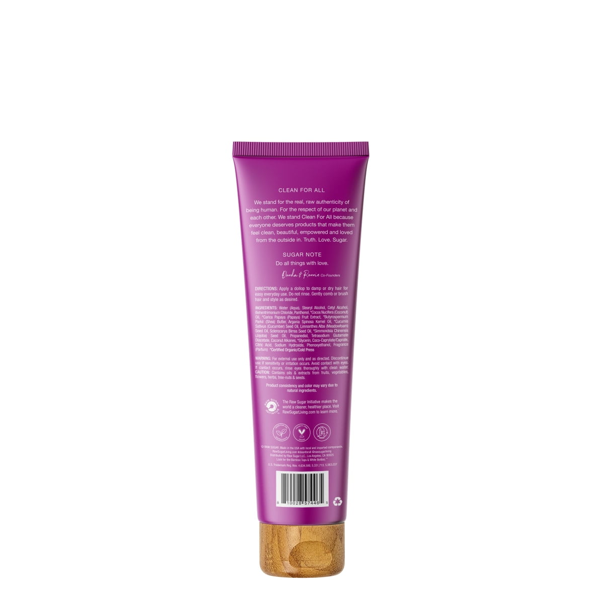 (2 pack) Raw Sugar The Mighty Hair Cream Leave-In Conditioner, Coconut + Papaya + Shea, 5 fl oz