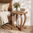 thumbnail image 5 of Finmind Rustic Wood Round End Table Set of 2, Vintage Small Accent Sofa Side Table, 5 of 10