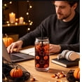 thumbnail image 4 of Halloween 20oz Glass Can Sipper With Lid And Straw, Spooky Cute Iced Coffee Tumbler, Reusable Drinking Cup for Halloween Party, Home & Gift, 4 of 6