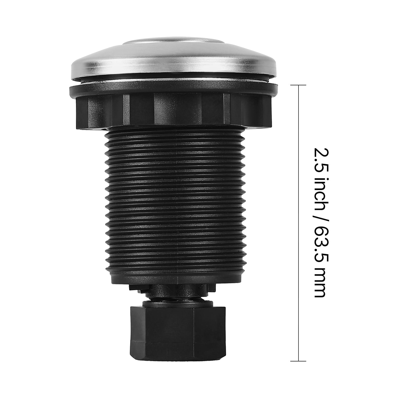 KFFKFF Garbage Disposal Air Switch Kit, 2.5" Sink Top Air Switch for Food Waste Disposal, Brushed Silver Stainless Steel ON/OFF Air Button - Compatible with Stainless Steel Countertops