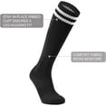 thumbnail image 2 of JIANFANG 5 Pairs Kids Soccer Socks Youth Knee High Striped Tube Football Baseball Socks for Boys Girls 6-12 Years Old, 2 of 7