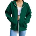 thumbnail image 5 of YanHoo Women's Fall Zip Up Hoodies Sweatshirts | Comfy Fleece Lined, Long Sleeve Pockets, Drawstring Hooded, Loose Fit, Fashion Y2K, Track Jackets, Spring Winter Clothing, 5 of 7