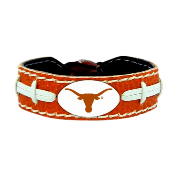 Texas Longhorns Team Color NCAA Gamewear Leather Football Bracelet