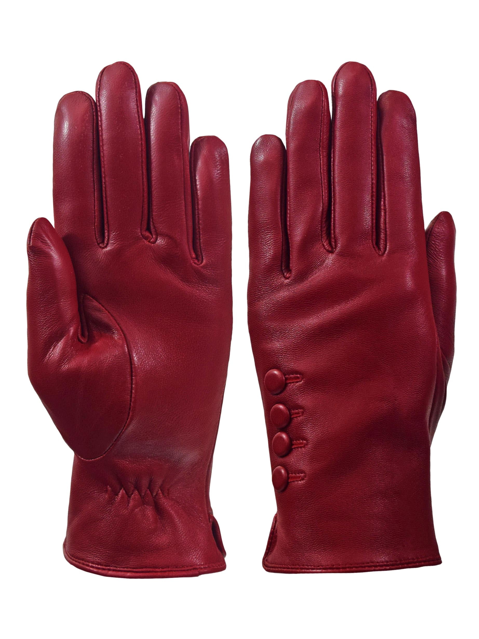 ladies red leather driving gloves
