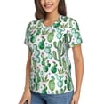 thumbnail image 2 of Xecao Cactus Plants1 for Women's V-Neck T-Shirts-Elegant Half-Sleeve Tops Perfect for Summer-3X-Large, 2 of 5