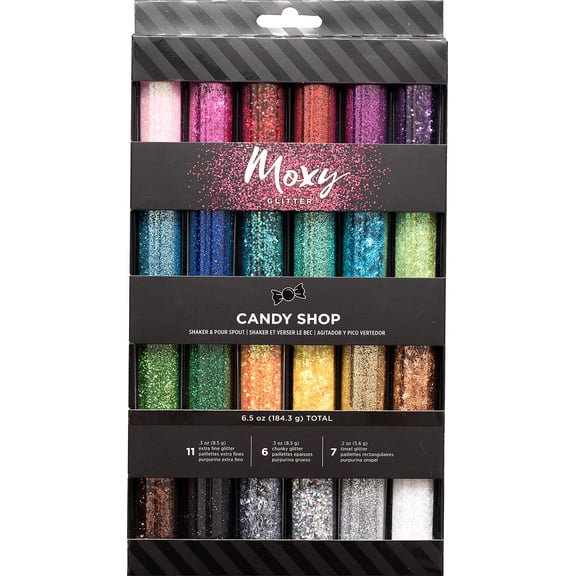 Moxy Tinsel & Extra Fine Glitter 24/Pkg-Candy Shop