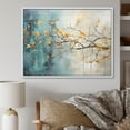 thumbnail image 1 of Designart Large Tree Maple framed wall Art, Orange Blue Maple Tree Glowing Embers I , Tree maple framed wall art decor, Orange Traditional White Framed Wall Art, White Color Frame, 1 of 5