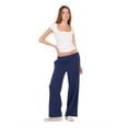 thumbnail image 2 of Forever 21 Women's Navy Athleisure Low-Rise Jogger, Wide-Leg, XS, 2 of 6