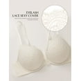 thumbnail image 4 of Deyllo Women's Lace Push Up Bra Padded Add Cup Plunge Underwired Support T-shirt Bras, Ivory White 38C, 4 of 9