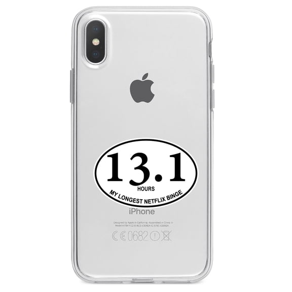 DistinctInk Clear Shockproof Hybrid Case for iPhone XR (6.1" Screen) - TPU Bumper Acrylic Back Tempered Glass Screen Protector - 13.1 - Hours - Longest TV Binge