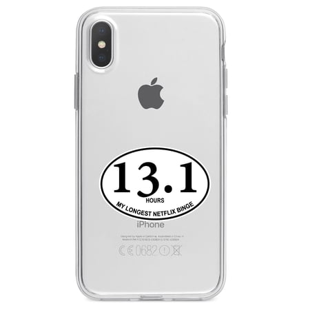 DistinctInk Clear Shockproof Hybrid Case for iPhone XS Max (6.5 Screen) - TPU Bumper Acrylic Back Tempered Glass Screen Protector - 13.1 - Hours - Longest TV Binge