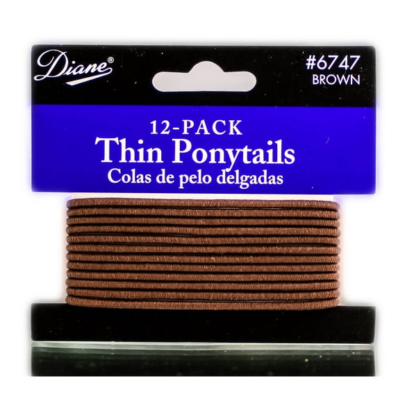 Color : Brown - 12 Pack , Other Accessories: Diane Thin Ponytails , Hair Scalp - Pack of 3 w/ SLEEKSHOP Teasing Comb