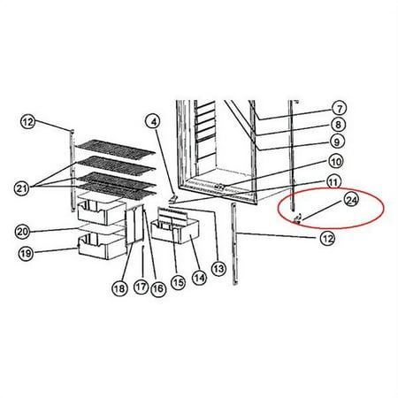 Norcold 618796 - Black Top Left Hand/Bottom Right Hand Refrigerator Door Hinge