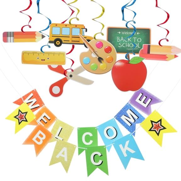 FRCOLOR Back to School Decorations Starts Banner Themed Party Teacher