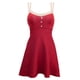 thumbnail image 1 of Casual Solapa Plisada Botones De Correa De Espagueti De Moda Casual Para Mujer Vino m Hugo  Mini vestido corto, 1 of 10