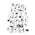 thumbnail image 5 of Suhoaziia Beach Wedding Guest Dresses for Girls and Toddler Size 3-4 Years Psychedelic Full Print of Notes Graphic Playwear Graphic Outwear Fit and Flare Clothes Winter Daily Twirl Skirt, 5 of 7
