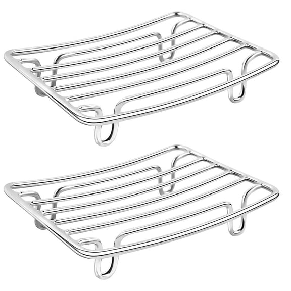 Bar Soap Dish Holder for Shower Bathroom Stainless Steel Rust Proof Self Draining Soap Dish Shelf Rack Toilet Organizer