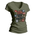 thumbnail image 4 of MEICHEN Women's 250Th Anniversary Print V Neck T Shirt 250Th Anniversary Tshirt Patriotic Tee, 4 of 4