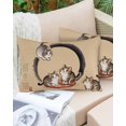 thumbnail image 4 of Waterproof Outdoor Throw Pillows with Inserts 12"x20", Brown Cute Cat Soft Decorative Pillowcases for Couch Bedroom, Modern Art Pillow Covers for Sofa Living Room, 4 of 8