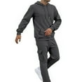 thumbnail image 3 of Mens Sweatsuits Men's Tracksuits 2 Piece Set Zip Up Hoodie and Sweatpants Sets Casual Sweat Suits Athletic Tracksuit Outfits Men Jogging Suits Sets XXXL Dark Gray, 3 of 7
