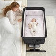 thumbnail image 5 of Baby Bassinet Bedside Crib Foldable Portable with Adjustable Height, Wheels, and Storage Basket, dark gray, 5 of 7