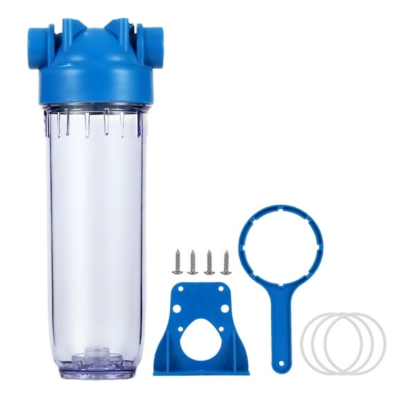 Geekpure 10-Inch Whole House Clear Filter Housing - 3/4"NPT Brass Port-Fit for 2.5" x 10" Filters