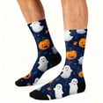 thumbnail image 5 of IYYVV Halloween Crew Socks For Men Women Fun Pumpkin Ghost Novelty Crazy Crew Over The Calf Socks For Holiday Festival One Size, 5 of 6