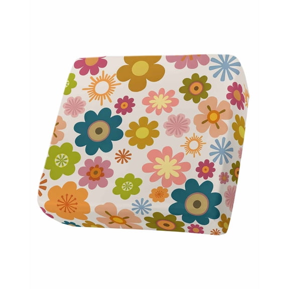 Vintage Boho Floral Couch Cushion Covers Stretch, Washable Sofa Seat Covers Individual Seat Cushion Sofa Slipcovers Yellow Pink Floral Bohemia Beige Couch Cover Furniture Protector S-1PCS