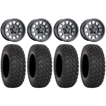 Method 414 15 Wheels Black +38mm 32 RT320 Tires Polaris RZR Turbo R & Pro R Ranger 1500 Xpedition