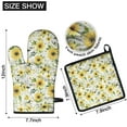 thumbnail image 6 of White Sunflower Kitchen Oven Mitt and Pot Holder Sets 2 Pcs for Baking, Cooking and Grilling, Heat Resistant Up To 392 °F, 6 of 7