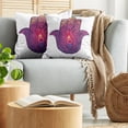 thumbnail image 5 of Ambesonne Hamsa Throw Pillow Cover 2 Pack, Colorful Floral Aura Energy, 20", Pale Pink Violet Peach, 5 of 7