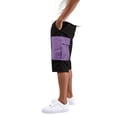 thumbnail image 4 of GrmtClth Mens Cargo Shorts Relaxed Fit Camo Shorts Below Knee Elastic Waist Workout Shorts Work Big and Tall Athletic Shorts with Multi Pocket Purple XL, 4 of 5
