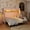 Gray + Plywood + Solid Wood, variant on Luckynote Twin XL House Bed with Twin XL Trundle, Shelf, Tent and Light, Natural