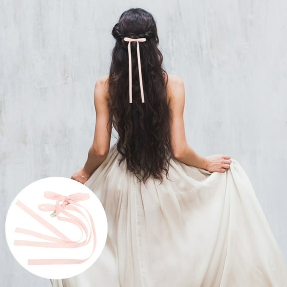 MUSEYA 4Pcs Hair Bow Barrettes with Tassel Design for Women in Pink Color