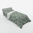 thumbnail image 2 of Ambesonne Pug Bedding Set 3 Pcs, Sitting Stretching Dog, Twin, Turquoise, 2 of 2