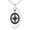 Silver, variant on Stainless Steel Aztec Intelligence Rune Engraved Small Oval Charm Pendant Necklace