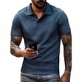 thumbnail image 3 of Camisa informal de manga corta y cuello para hombre: lisa, deportiva, para la playa, para el día a día, 3 of 8