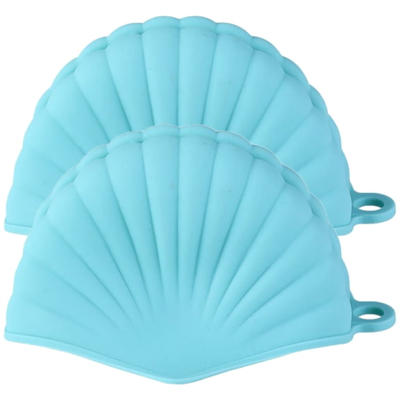 Vosarea 2Pcs Sky Blue Silicone Oven Gloves Heat Resistant Non Slip Cooking Mitts for Kitchen
