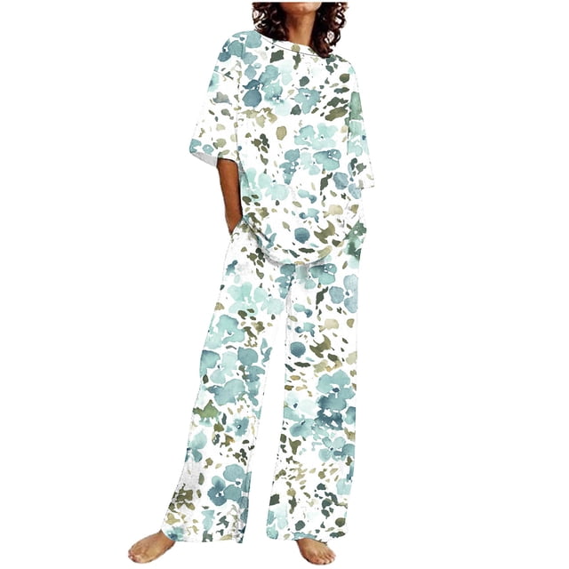 Conjunto Corto para las Mujeres Color Sólido Casual sin Mangas Y Pantalones Cuello Redondo de Dos Piezas